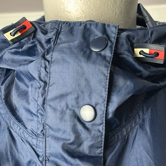 🔥 Tommy Hilfiger Vintage 90s Windbreaker Pullover Jacket Navy M 1/4 Zip Hoodie 🔥 - Picture 12 of 16